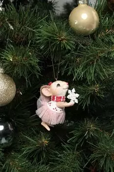 Новогоднее украшение Мышка со снежинкой Holiday Classics