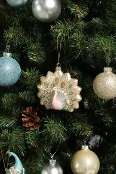 Новогоднее украшение Павлин золотой Holiday Classics