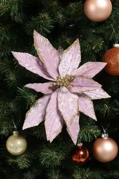 Новогоднее украшение Poinsetia On Clip GOODWILL