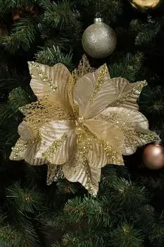 Новогоднее украшение Poinsetia On Clip GOODWILL