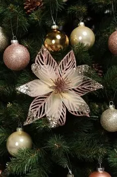 Новогоднее украшение Пуансеттия Holiday Classics