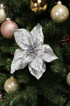 Новогоднее украшение Пуансеттия Holiday Classics