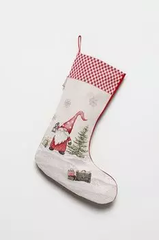 Новогоднее украшение Рождественский носок COINCASA