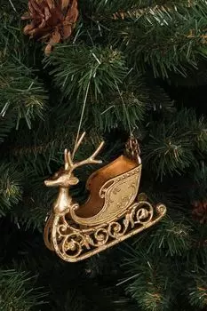 Новогоднее украшение Сани с оленем Holiday Classics