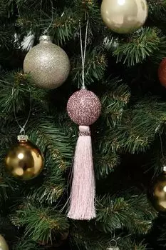 Новогоднее украшение шар из страз с кисточкой Karlsbach