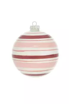 Новогоднее украшение Шар в полоску 10 см COINCASA