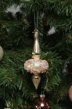 Новогоднее украшение стеклянное Капля Искорка Holiday Classics