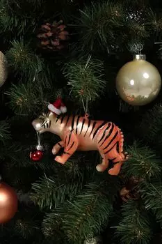 Новогоднее украшение стеклянное Тигр Kersten