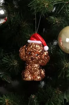 Новогоднее украшение Той-пудель в колпачке Holiday Classics