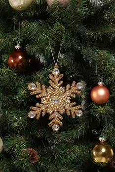 Новогоднее украшение Золотая снежинка Karlsbach