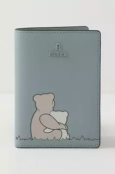 Обложка для документов кожаная с принтом Camelia Furla