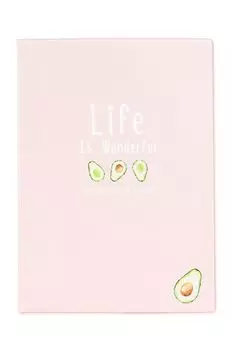Обложка для паспорта Life is - pink and avocado Kawaii Factory