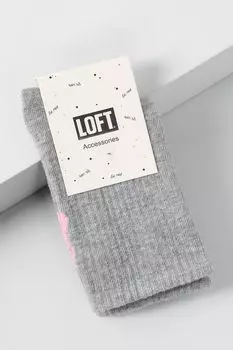 Однотноные носки укороченные с принтом Loft