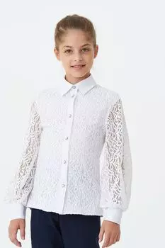 Однотонная блуза с ажурным рукавом SMENA