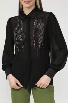 Однотонная блуза со стразами FRACOMINA