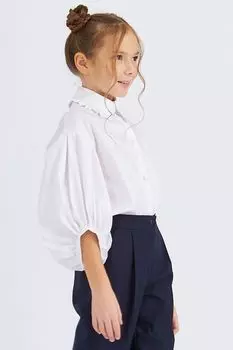 Однотонная блузка с пышными рукавами SMENA