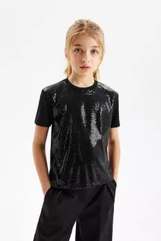 Однотонная футболка с пайетками Silver Spoon Ceremony