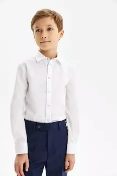 Однотонная рубашка из хлопка Silver Spoon