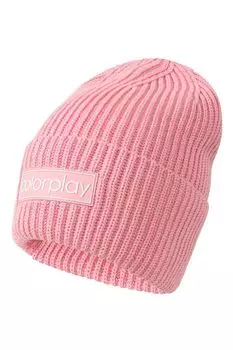 Однотонная шапка бини с логотипом бренда COLORPLAY