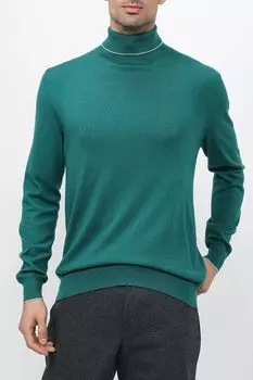 Однотонная водолазка из хлопка и шерсти MARCO DI RADI