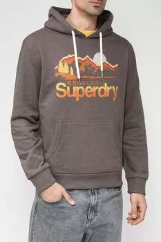 Однотонное худи с принтом Superdry