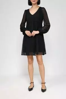 Однотонное платье из тюля с V-вырезом Naf Naf