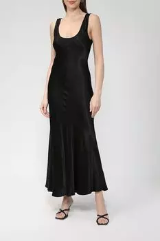 Однотонное платье миди из вискозы Piombo