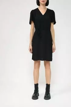 Однотонное платье прямого кроя с поясом - шнурком OVS