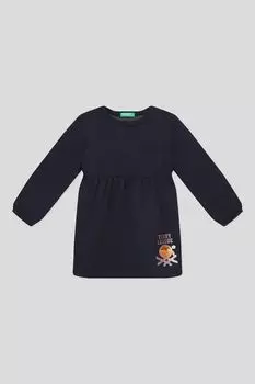 Однотонное платье с принтом Benetton