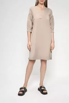 Однотонное платье с V вырезом Bianca