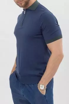 Однотонное поло на молнии CUDGI