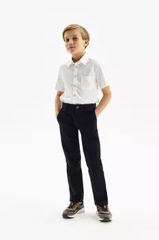 Однотонные брюки из хлопка Silver Spoon