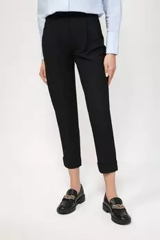 Однотонные брюки с защипами и отворотами BELUCCI