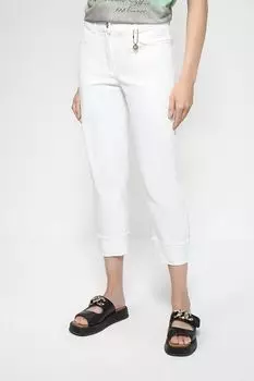 Однотонные джинсы прямого кроя с отворотами Bianca