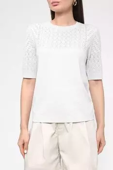 Однотонный пуловер ажурной вязки Esprit Collection