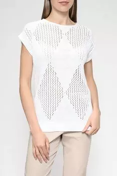 Однотонный пуловер с коротким рукавом Bianca