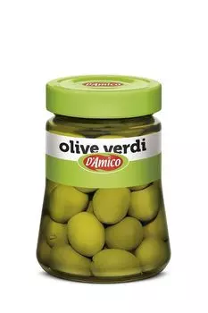 Оливки зеленые с косточкой 300 г D`Amico