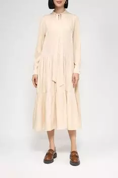 Отрезное платье миди с воротником-аскот BELUCCI