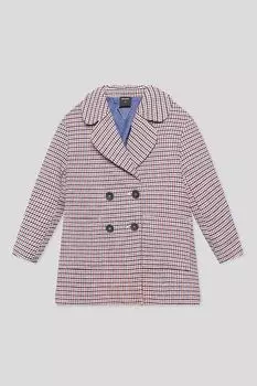 Пальто двубортное с карманами с принтом Silver Spoon Life