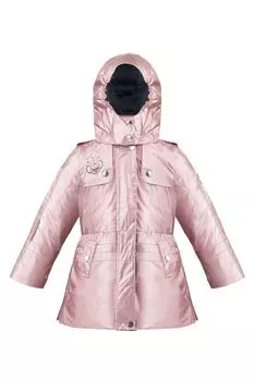 Пальто из блестящей ткани с вышивкой Poivre Blanc