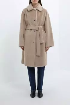 Пальто из искусственного меха на поясе Pinko