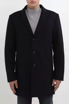 Пальто из смесовой шерсти прямого кроя LERROS