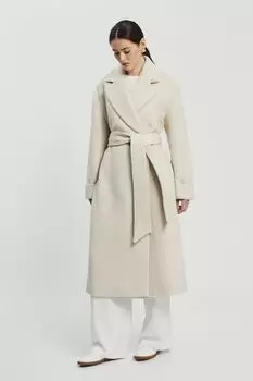 Пальто из смесовой шерсти с поясом Nume