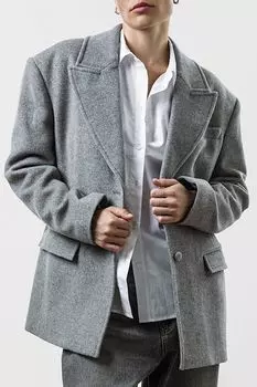 Пальто однобортное из смесовой шерсти Urban Tiger