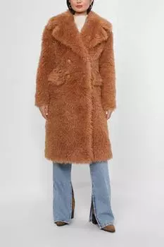 Пальто прямого кроя из экомеха FRACOMINA