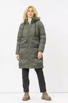 Пальто пуховое с капюшоном и карманами AVI