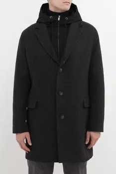 Пальто с капюшоном из смесовой шерсти Oulyss