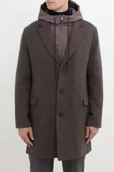 Пальто с капюшоном из смесовой шерсти Oulyss