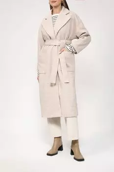 Пальто с накладными карманами и съемным поясом BELUCCI