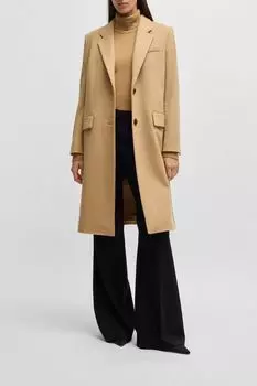 Пальто шерстяное приталенного кроя BOSS